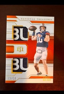 2024 National Treasures Collegiate Bo Nix Dual Patch /10 Auburn Oregon Broncos - Picture 1 of 2