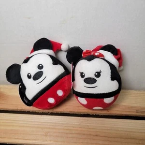 Set of 2 Disney Hallmark Fluffballs: Christmas Mickey & Minnie Mouse - NWT - Picture 1 of 4
