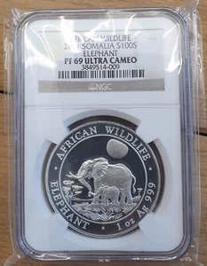 2011~2012 somalia elephant 1oz coin NGC 69 - Picture 1 of 4