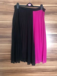 Ladies Pleated Skirt Pink and Black Size XL 14 Vero Moda - Picture 1 of 8