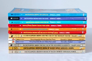 ENCYCLOPEDIA BROWN Series Lot of 12 Set of Paperback PB Books Vintage - Picture 1 of 7
