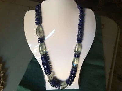 Collana argento 925, lapis e acquamarina Della Rovere, NUOVA! - Immagine 1 di 2