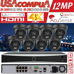 Hikvision 4K 8CH OEM 12MP CCTV Security Camera 4MP PoE Turret ColorVu W/Audio - Picture 1 of 15