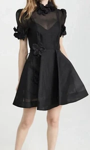 ZIMMERMANN Illuminuncity Black MINI DRESS size 1 - Picture 1 of 9
