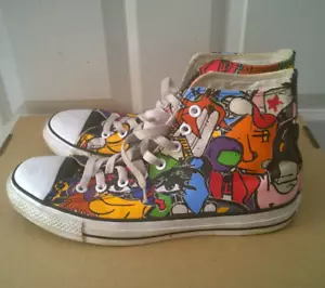 Converse Chuck Taylor All Star High Cartoon Animated/graffiti Men 10 - Picture 1 of 7