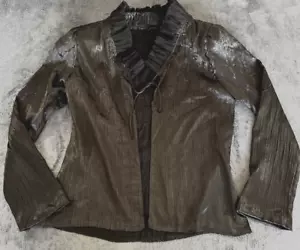 Vintage Komarov Women's Shacket Size Small Black Elegant Lightweight Charmeuse - Picture 1 of 17
