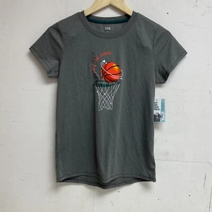 DSG Girls Sport Crew Graphic TEE HTR Dark Heather Grey Basketball DAG11100H - Picture 1 of 5