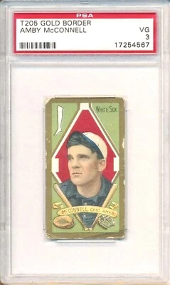 1911 T205 #112 Amby McConnell  Gold Border PSA VG 3 #90452230 No Reserve - Image 1 of 2