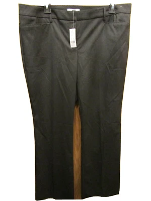 NWT WOMENS NEW YORK & CO STRETCH BLACK PIN STRIPE PANTS SIZE 12 INSEAM 31 - Image 1 of 4