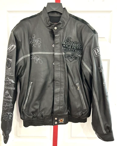 RARE!! KYLE & RICHARD PETTY AUTOGRAPHED CHARITY RIDE JACKET  CHICK-FIL-A MENS L Cover