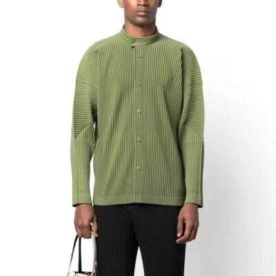Homme Plisse Issey Miyake Pleated long sleeve shirt jacket Fashion - Image 1 of 4