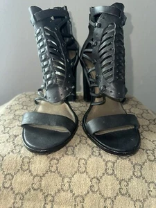 Cynthia Vincent Flora schwarze Ledersandalen Gr. 8 Damen 275 $ - Bild 1 von 13