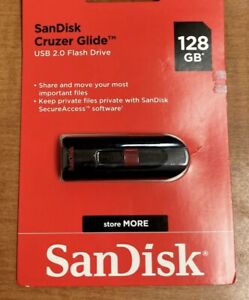 Sandisk SDCZ60-128G-A46C 128 GB Cruzer Glide Flash Drive - USB 2.0 - Black