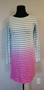 J. Crew Crewcuts Girls XL (12-14) Ombre Pink Blue Striped Knit Dress - Picture 1 of 7