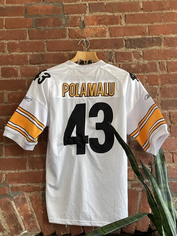 Vtg Troy Polamalu #43 Pittsburgh Steelers Reebok Football Jersey 50 NFL ONFIELD Cover