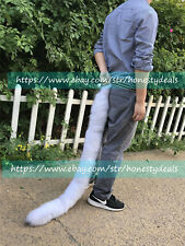120cm Extra long large Real Blue Fox Fur Tail Bag Charm Keychain Cosplay Tool -1