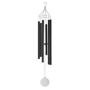 Black Wind Chimes for Outside,66 in. Deep Tone Wind Chimes with 6 Tubes,Unique L - Picture 1 of 8
