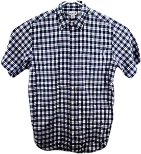 Carhartt Men's Shirt Size Large-Tall S/S Button Up White/Blue/Black Plaid - Picture 1 of 6