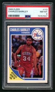 Fleer Charles Barkley #113 PSA 8 76ers 1989 - Foto 1 di 2