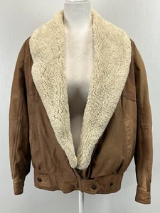 Vtg Adventure Bound By Wilson’s Leather Jacket Sz L GUC Sherpa Collar Detachable - Picture 1 of 11