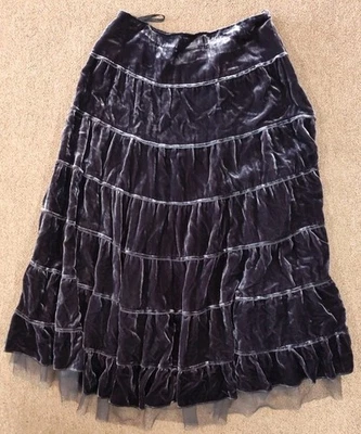 Garnet Hill Women's Size 4P Brown Maxi Skirt BOHO Rayon Silk Acetate Lined - Image 1 of 3