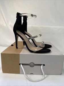Call It Spring Black Suede Heels Women’s Strappy Style Size 9 - Picture 1 of 15