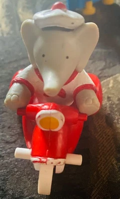 Arby's Babar Riding Tricycle Elephant Red Collectible Fast Food Toy Vintage 1990 - Image 1 of 3