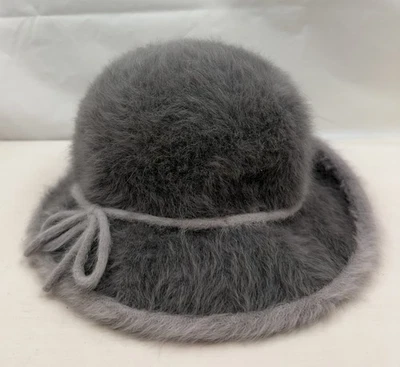 Vintage Gray Kangol Furgora Zena Women's Hat - Made in England - Angora Blend - Image 1 of 4