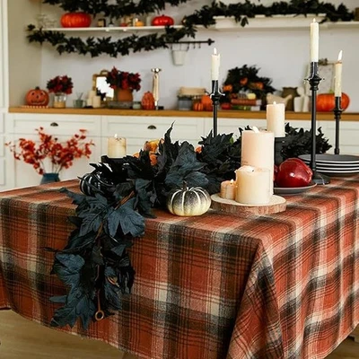6ft Black Vine Garland with Maple Leaves for Indoor Outdoor Autumn Decoration - Image 1 of 4