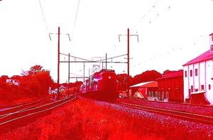 ORIGINAL KODACHROME SLIDE AMTRAK GG-1 #918 (ex-PRR 4920) LEHMAN PLACE PA 12/78 - Picture 1 of 1