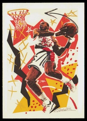 1990-91 Hoops #376 Clyde Drexler Portland Trail Blazers - Image 1 of 2