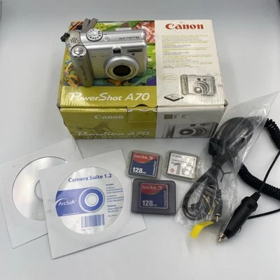 Canon PowerShot A70 3.2MP 3x Zoom Camera In Box Not Tested For Parts Only - Image 1 of 4