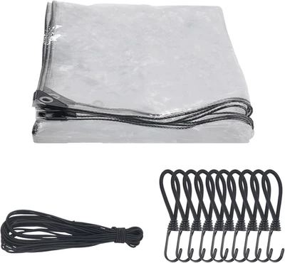 Telone 2 X 3M Telo Trasparente Impermeabile Con Occhielli 400 G/M² Telone Copert - Immagine 1 di 4