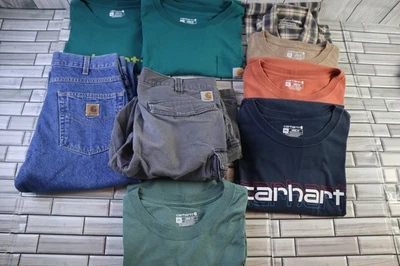 Lot of 9 Carharrt Mens Shirts Shorts Jeans- 2XL Large- Read Description Reseller - Image 1 of 4