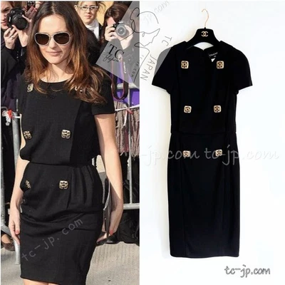 CHANEL 11PF Black Wool Gripox Jewel Buttons Dress Karl Lagerfeld 34 US2 - Image 1 of 4