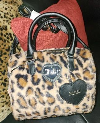 Juicy Couture Warm Up Satchel Leopard Cheetah Barrel Bag Crossbody $99 NWT Rare! - Image 1 of 4