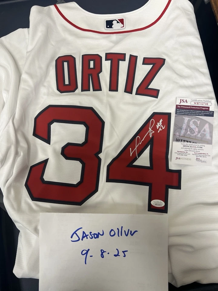 David Ortiz Signed Jersey With HOF Inscription - Image 1 of 1