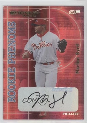 2002 Donruss The Rookies Rookie Phenoms Auto /500 Marlon Byrd #RP-25 Auto - Image 1 of 2