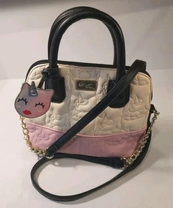 Bolso Bandolera BETSEY JOHNSON LUV Unicornio Rosa y Marfil Acolchado Cúpula - Imagen 1 de 16