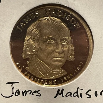 Uncirculated Proof 2007-S Golden Clad James Madison Presidential Dollar - Image 1 of 2