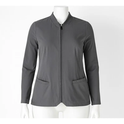 Medelita Kinetic Jacket Womens M Gray Full Zip Medical Scrub Coat Workwear - Image 1 of 4