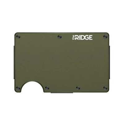 The Ridge Thin Wallet Card Holder Metal Wallet With Cash Strap - Green - Image 1 of 4