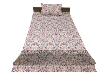 20 pc Indian Hand Block Print Cotton Bedsheet Queen Size Traditional Bedspread - Image 1 of 4