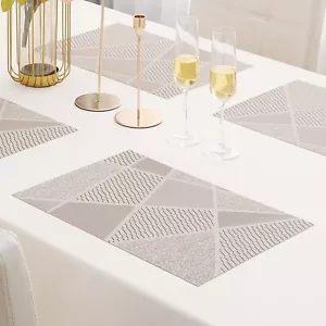 PVC Washable Set of 6 Place mats for Dining Table 45 x 30 cm AR2156 - Picture 1 of 7