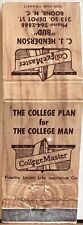 C J Henderson Boone NC College Master Fidelity Union Insurance Matchbook Cover