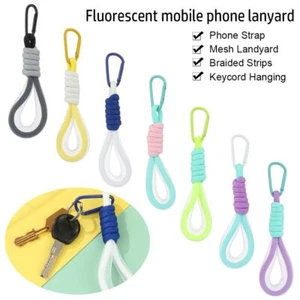 Short Rope Keychain Lanyard Phone Strap Braided Strips Mesh Landyard - Photo 1 sur 18