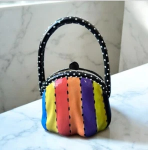 Vintage Ceramic Purse, Colorful Home Decor, Purse Decoration, Unique Purse - Picture 1 of 3