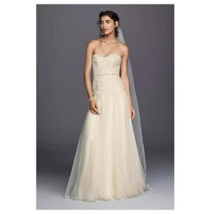 Melissa Sweet Strapless Tulle Sheath Wedding Dress MS251130 - Picture 1 of 9