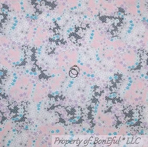BonEful FABRIC FQ Cotton Quilt Pink White Lace Flower Girl Gray Purple Blue Dot - Picture 1 of 13