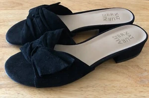 New Women’s Naturalizer Leather Upper Slide Sandal Shoes, Mila, Black Size 8.5 W - Picture 1 of 6
